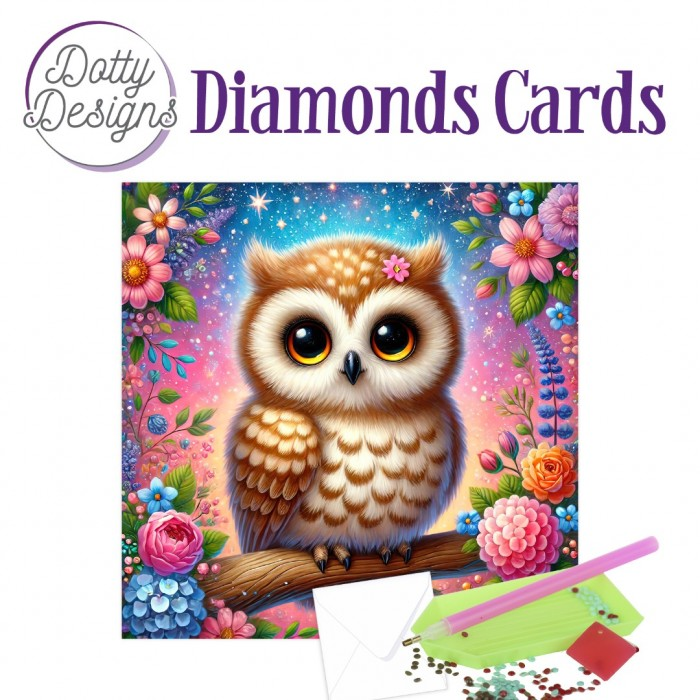 Dotty Designs, Diamond Cards, Starlight Blossom Owl - DDDC1214