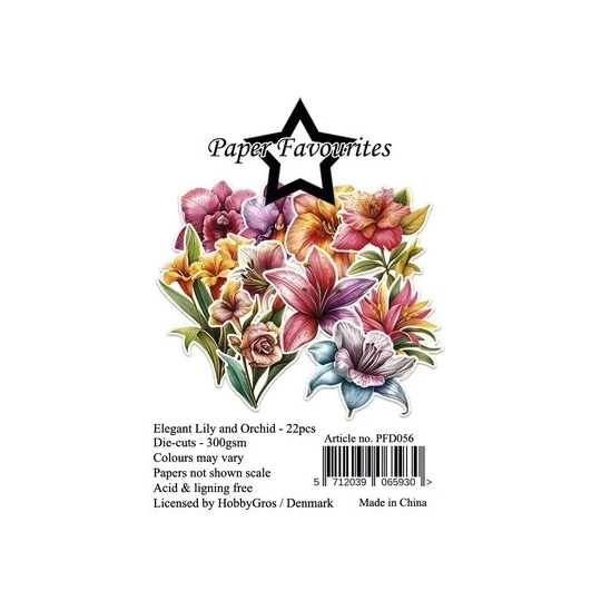 Paper Favourites, Die Cuts, Elegant Lily and Orchid - PFD056