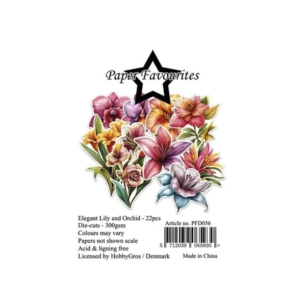 Paper Favourites, Die Cuts, Elegant Lily and Orchid - PFD056