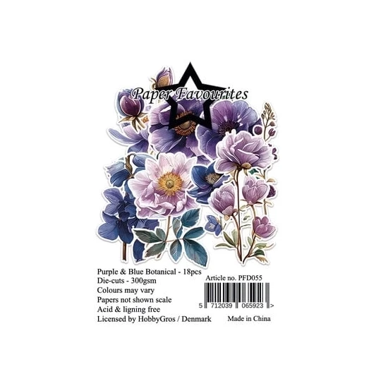 Paper Favourites, Die Cuts, Purple & Blue Botanical - PFD055