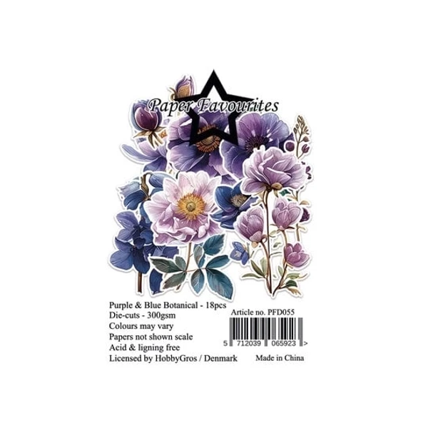 Paper Favourites, Die Cuts, Purple & Blue Botanical - PFD055