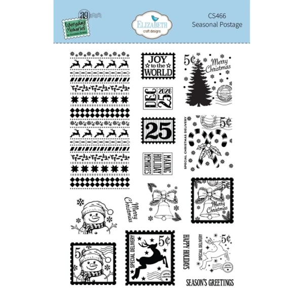 Elizabeth Craft Design, Clear Stamp, Seasonal Postage - CS466