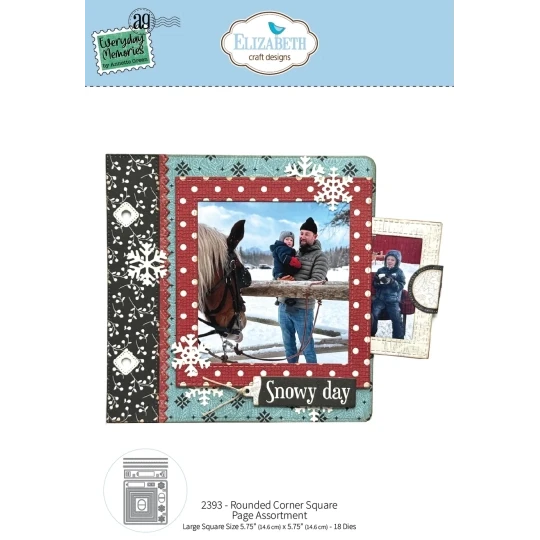 Elizabeth Craft Design, Snijmal, Rounded Corner Square Page Assortment - 2393