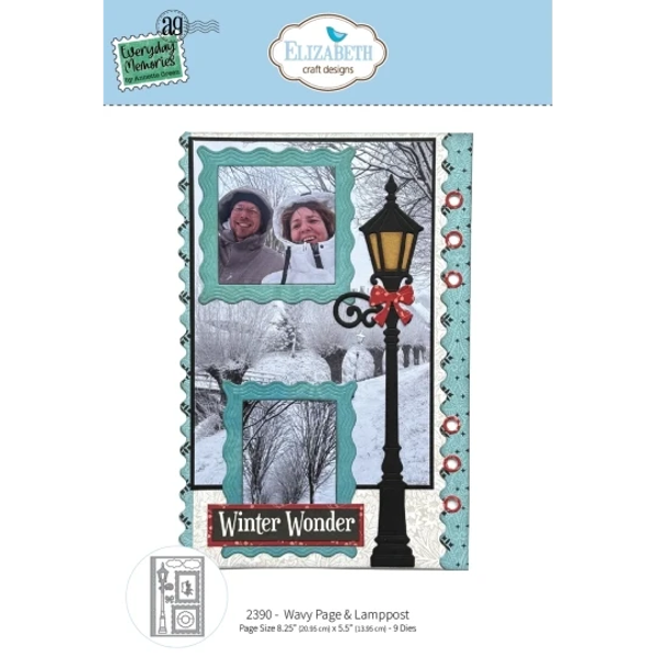 Elizabeth Craft Design, Snijmal, Wavy Page & Lamppost - 2390