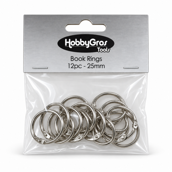 Hobbygros, Book Rings, Silver, 25 mm - HGT056