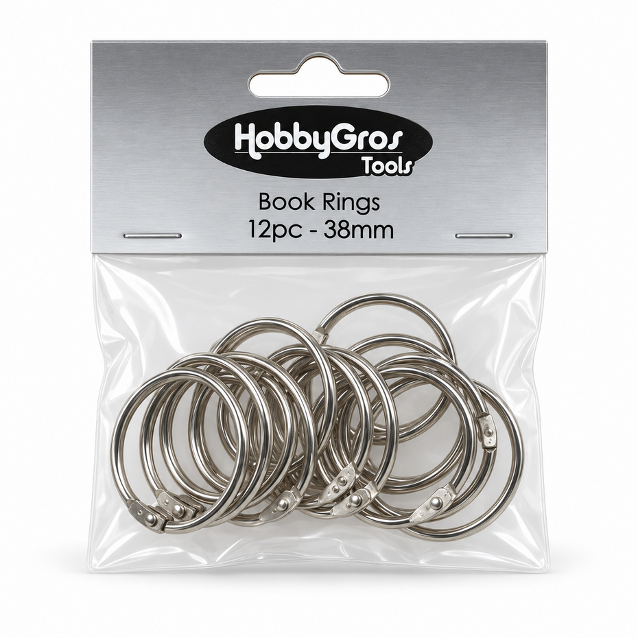 Hobbygros, Book Rings, Silver, 38 mm - HGT057