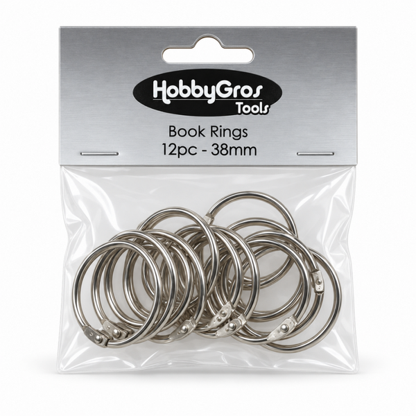 Hobbygros, Book Rings, Silver, 38 mm - HGT057