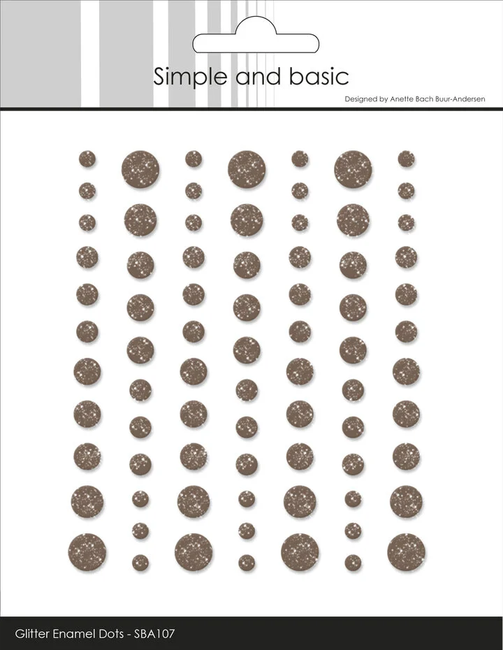 Simple and Basic, Glitter Enamel Dots, Coffee, 77 pcs - SBA107