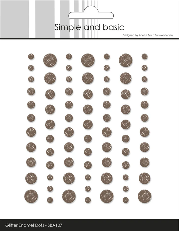 Simple and Basic, Glitter Enamel Dots, Coffee, 77 pcs - SBA107