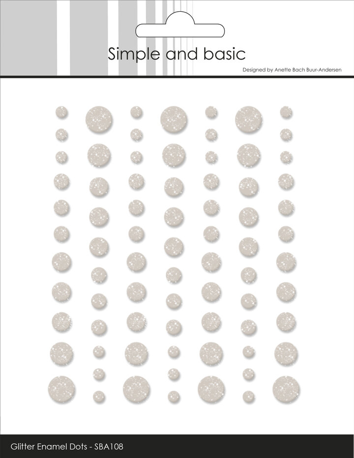 Simple and Basic, Glitter Enamel Dots, Beige, 77 pcs - SBA108