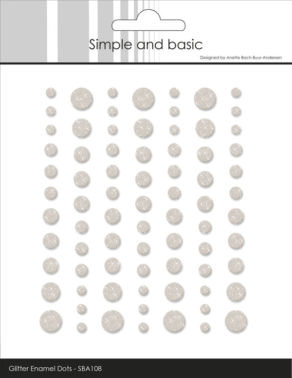Simple and Basic, Glitter Enamel Dots, Beige, 77 pcs - SBA108