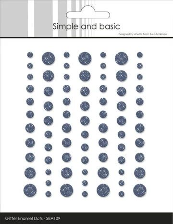 Simple and Basic, Glitter Enamel Dots, Navy, 77 pcs - SBA109