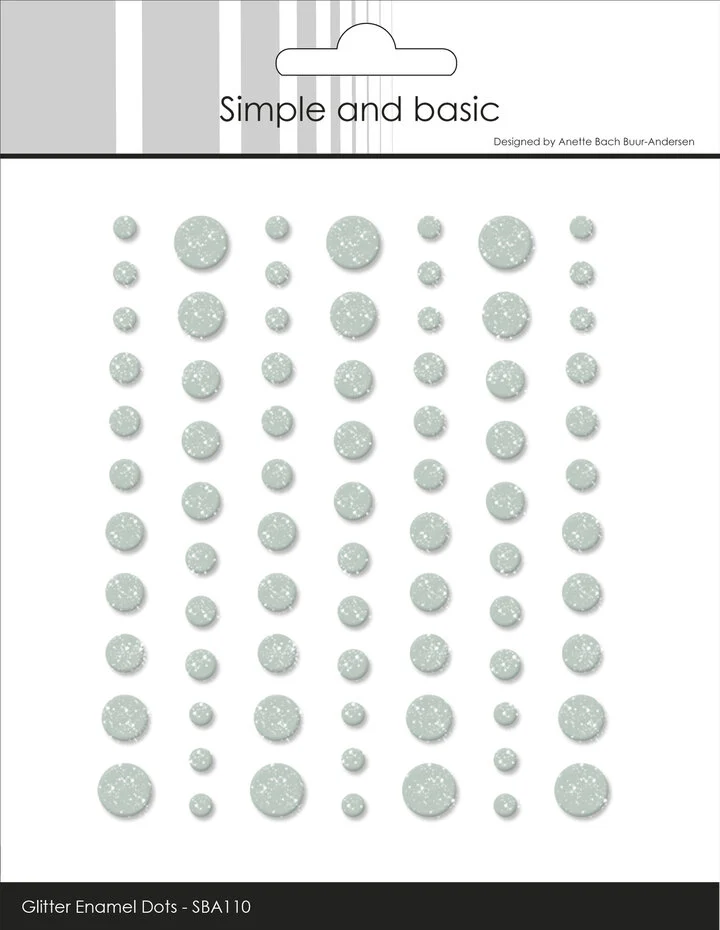Simple and Basic, Glitter Enamel Dots, Eucalyptus, 77 pcs - SBA110