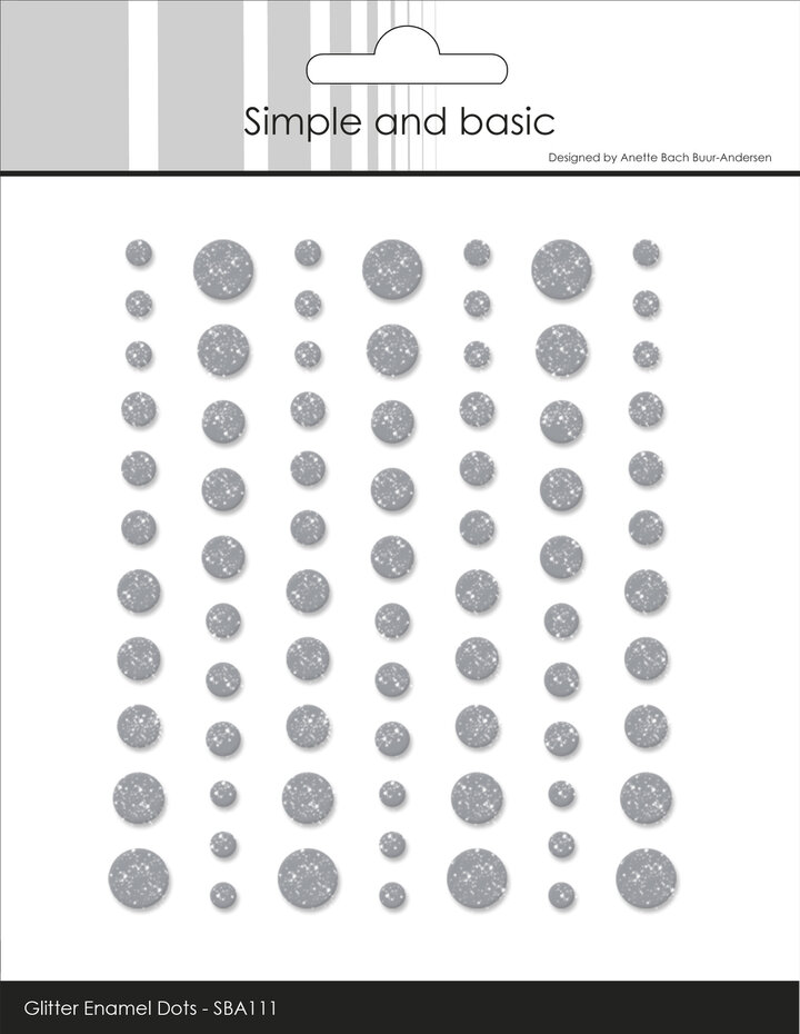 Simple and Basic, Glitter Enamel Dots, Concrete, 77 pcs - SBA111