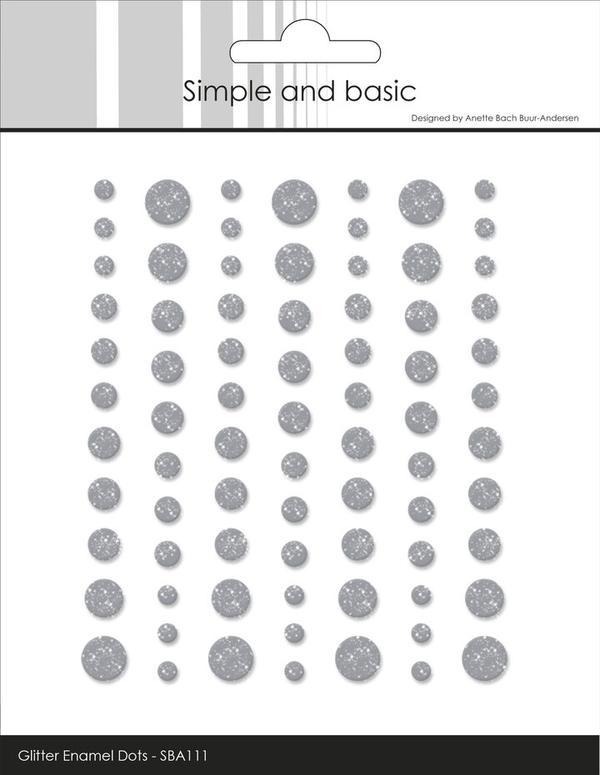 Simple and Basic, Glitter Enamel Dots, Concrete, 77 pcs - SBA111