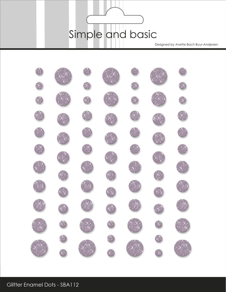 Simple and Basic, Glitter Enamel Dots, Heather, 77 pcs - SBA112