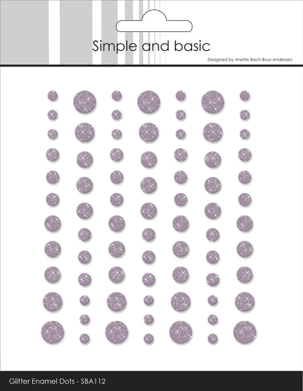 Simple and Basic, Glitter Enamel Dots, Heather, 77 pcs - SBA112