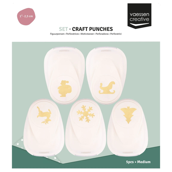Vaessen Creative, Figuurpons Set, Medium, Ho Ho Ho, 5 stuks - 2137-503