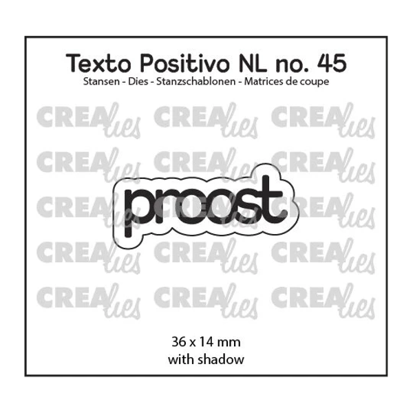 Crealies, Snijmal, Texto Positivo, Proost - POSNL45