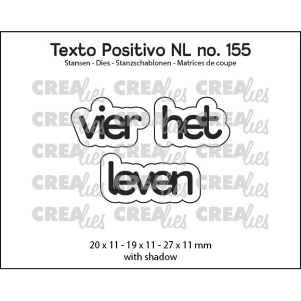 Crealies, Snijmal, Texto Positivo, Vier het leven - POSNL155