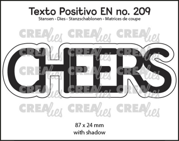 Crealies, Snijmal, Texto Positivo, CHEERS - POSEN209