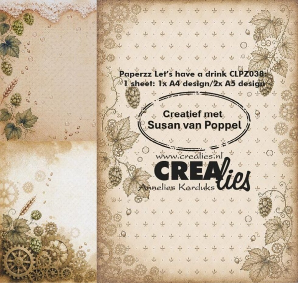 Crealies, Designpapier, Paperzz, Let's have a Drink F - CLPZ038