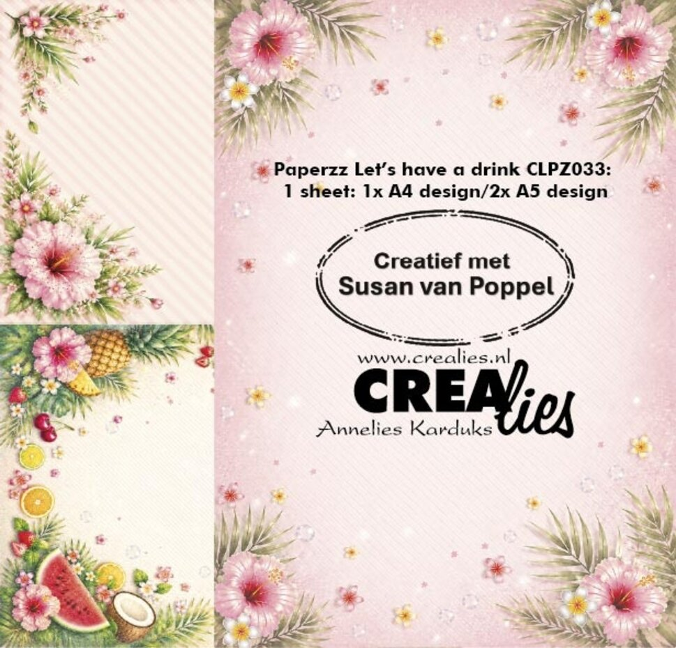 Crealies, Designpapier, Paperzz, Let's have a Drink A - CLPZ033