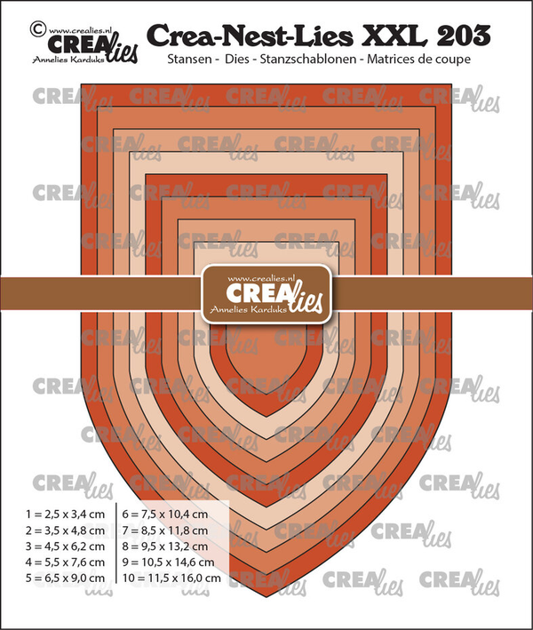 Crealies, Crea-Nest-Lies XXL, Vaandel D/Kerkboog Glad - CLNestXXL203