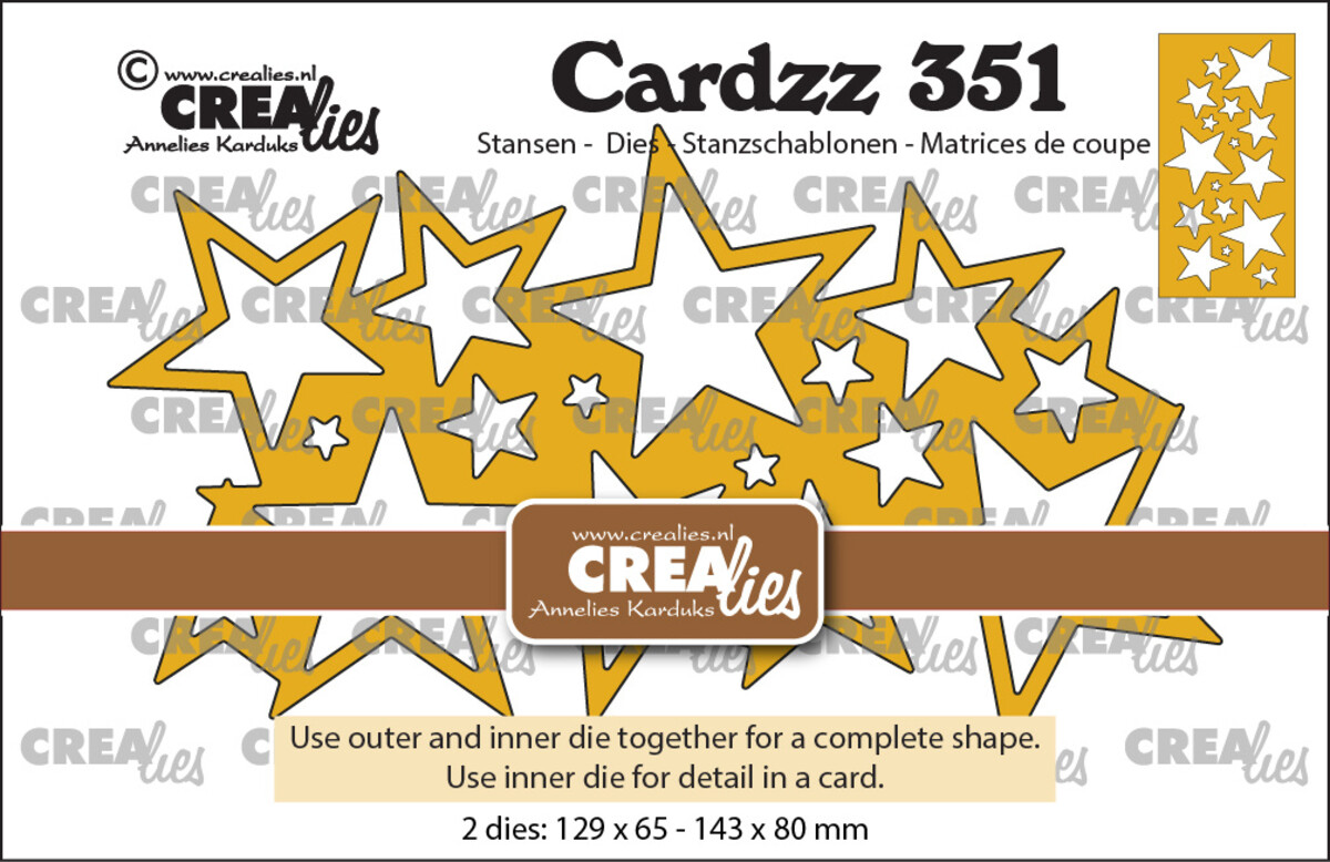 Crealies, Cardzz, Veel Sterren - CLCZ351