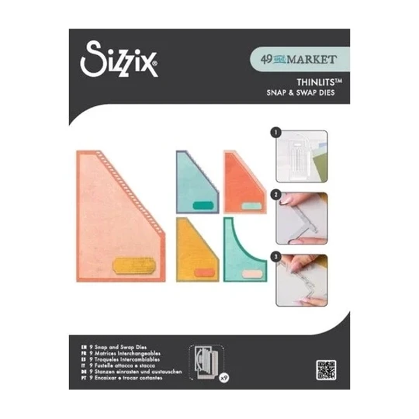 Sizzix, Thinlits, 49 and Market, Snap and Swap, Slanted Pocket - 667227