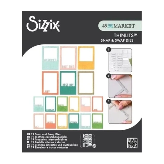 Sizzix, Thinlits, 49 and Market, Snap and Swap, Instamatic - 667205