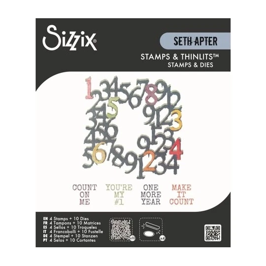 Sizzix, Thinlits + Stamps, Seth Apter, Recount - 667214
