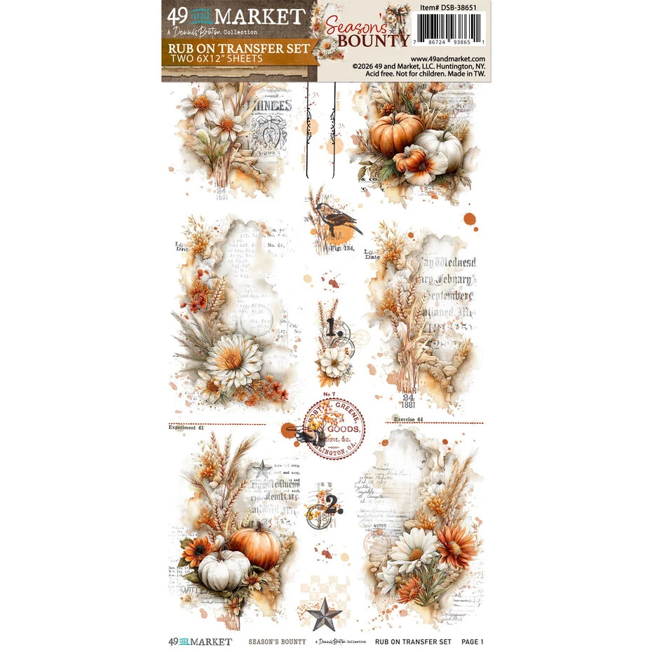 49 and Market, Rub On Transfer Set, Essential, Season's Bounty - DSB-38651