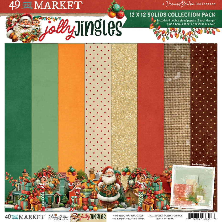 49 and Market, 12x12 inch, Solids Collection Pack, Jolly Jingles - DJJ-38057