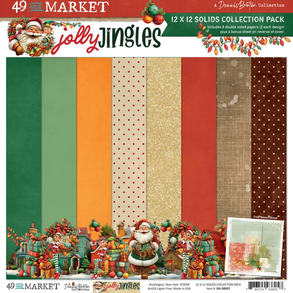 49 and Market, 12x12 inch, Solids Collection Pack, Jolly Jingles - DJJ-38057