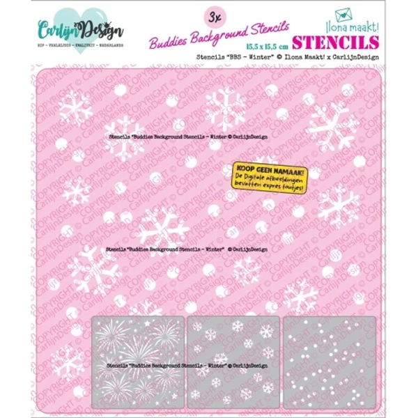 Carlijn Design, Stencils, Buddies Background Stencils - CDSC-0052