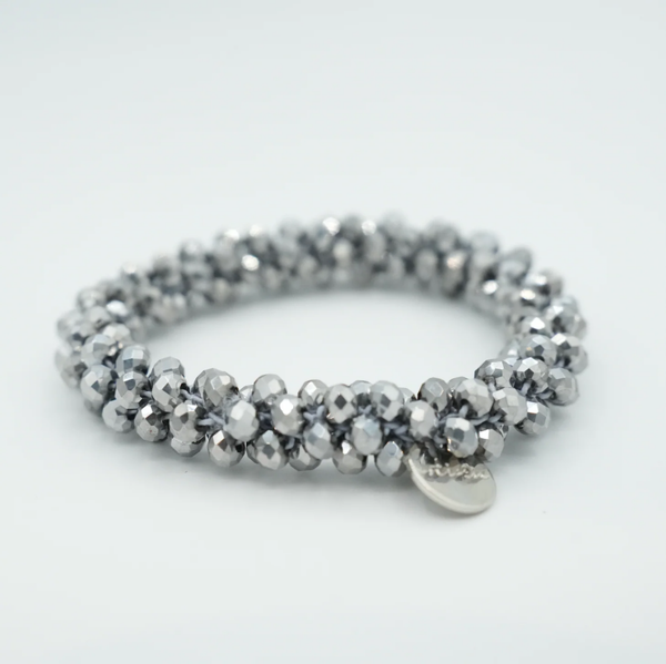 Stiekie, Kralen Haarelastiek & Armband, Slim Silver