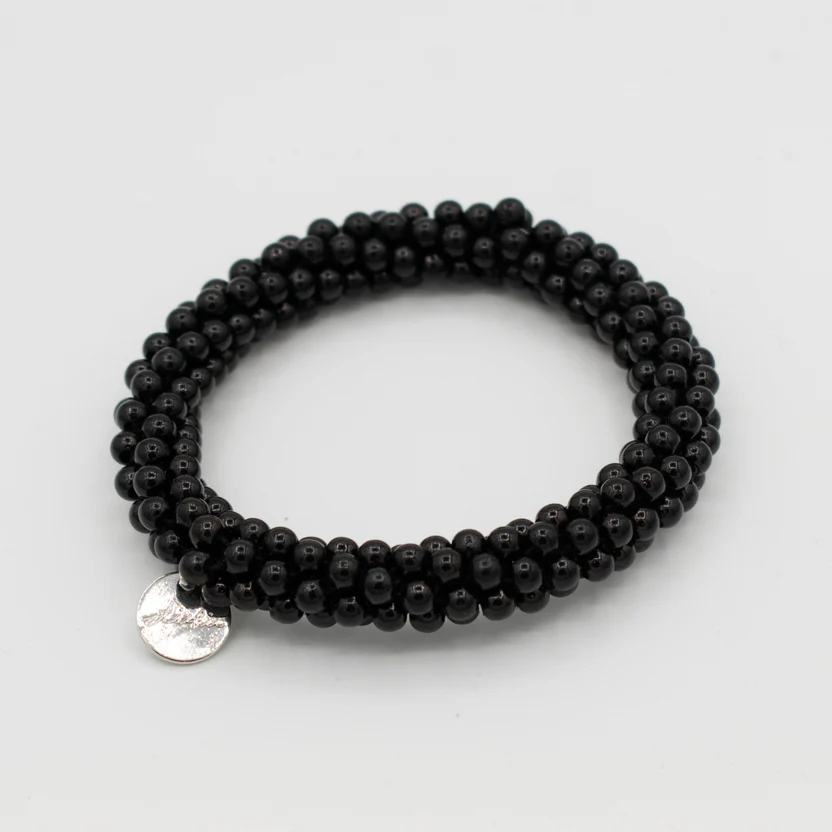 Stiekie, Kralen Haarelastiek & Armband, Black Pearl, Parel