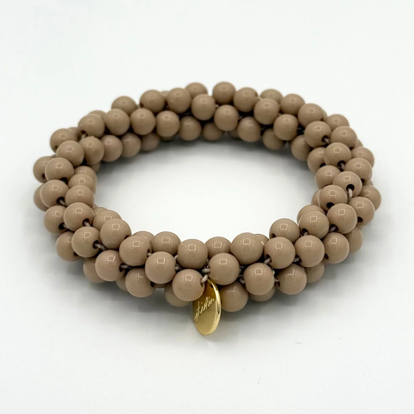 Stiekie, Kralen Haarelastiek & Armband, Bold Latte