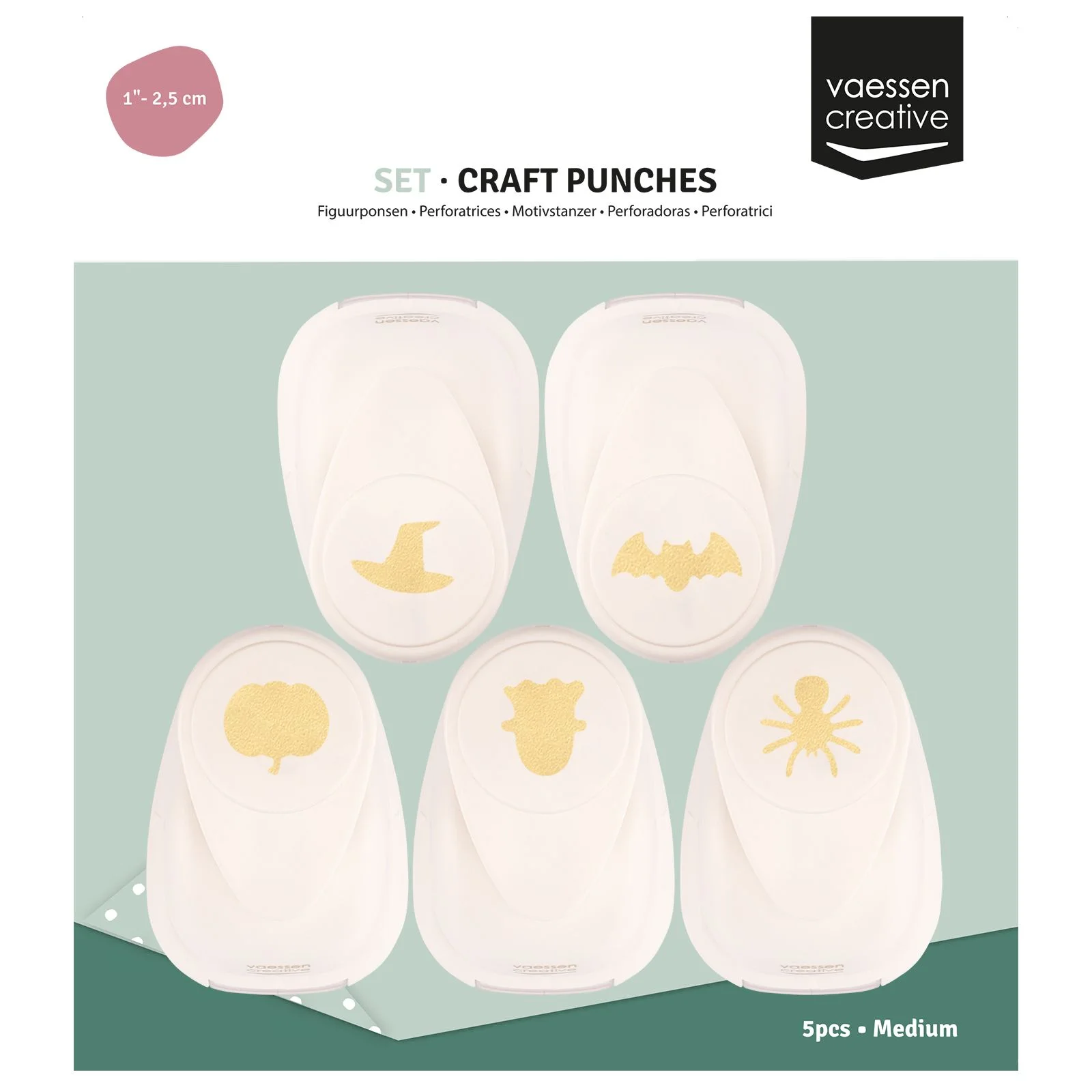Vaessen Creative, Figuurpons Set, Halloween, Medium, 5 stuks - 2137-142