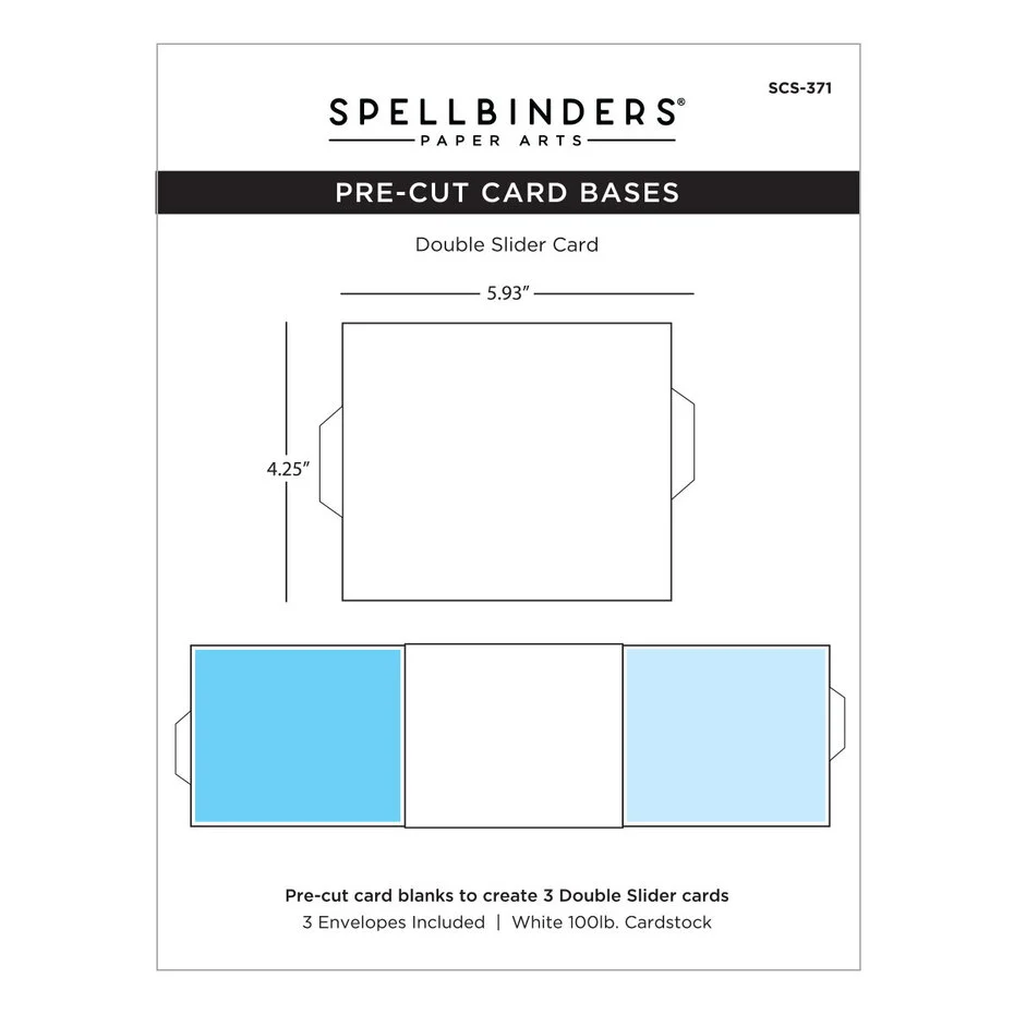 Spellbinders, Kinetic Card Bases, Double Slider Card - SCS-371