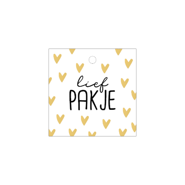 Cadeaukaartje/Label, Lief pakje, 6 x 6 cm