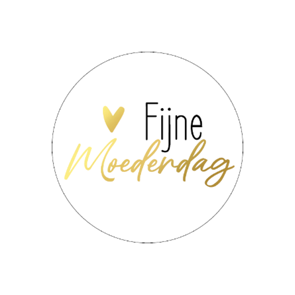Etiket, Sticker, Fijne moederdag + goudfolie , 5 stuks