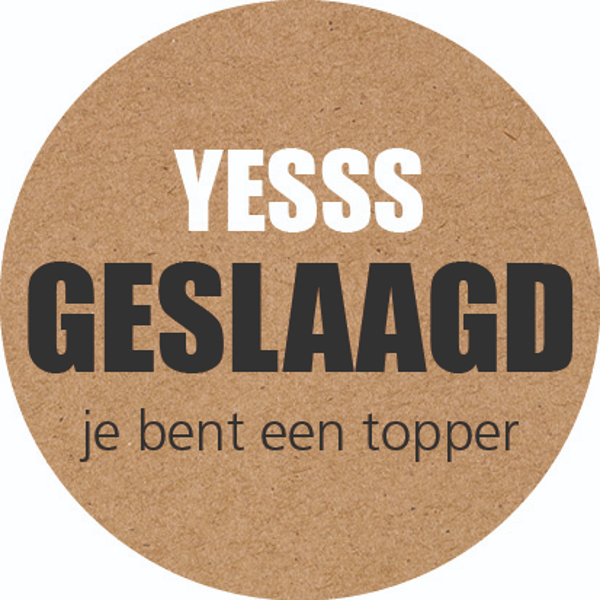Etiket, Sticker, Geslaagd Topper, Kraft (5 stuks)