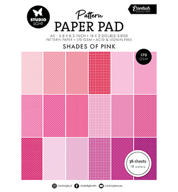Studiolight, Paperpad, Essentials, Shades of Pink - SL-ES-UPP163