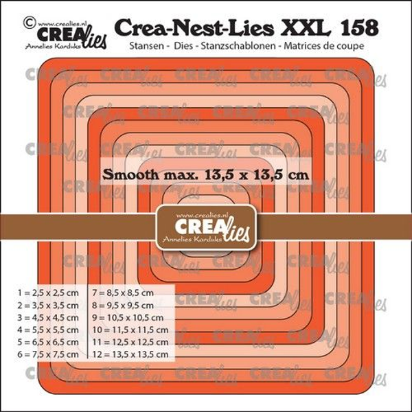 Crealies, Crea-Nest-Lies XXL, Squares with rounded corners - CLNESTXXL158