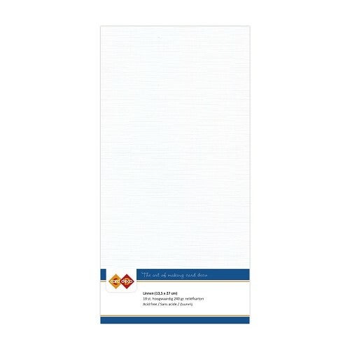 Card Deco, Linnenkarton, Wit , 13,5 x 27 cm - LKK-4K01