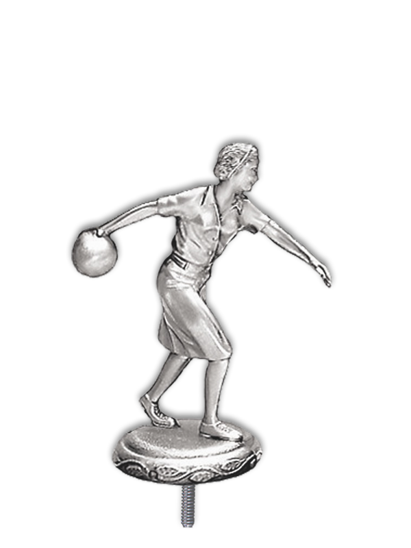 Metallfigur Bowling Frau - F002B