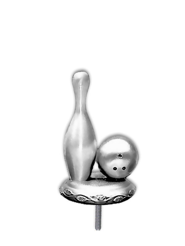 Metallfigur Bowling Pin u Kugel - F006
