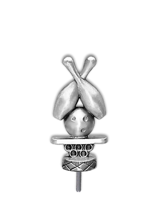 Metallfigur Bowling Pins u Kugel - F007